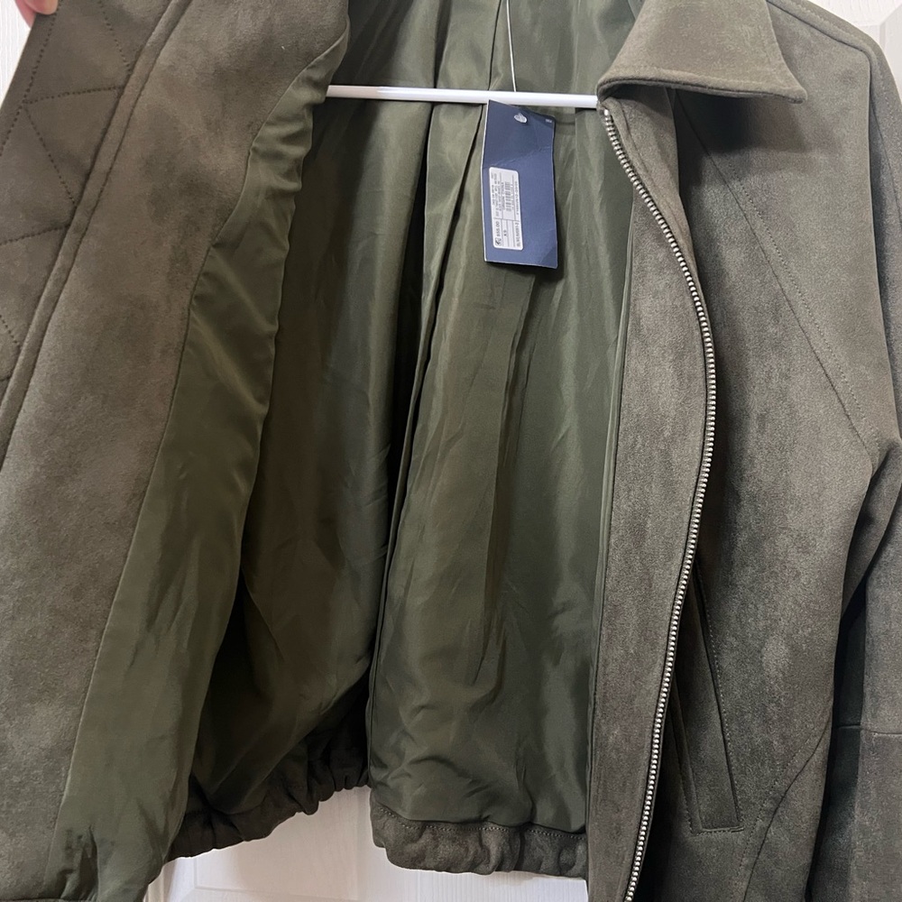 Universal Thread Suede Bubble Jacket - Olive Gree… - image 5